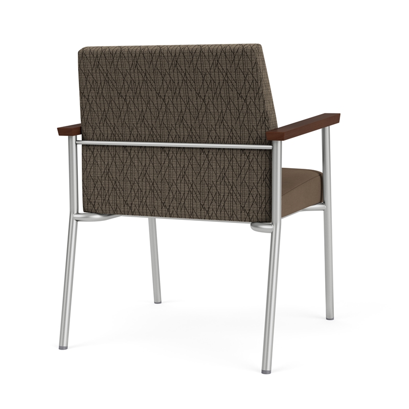 Mystic Reception Waiting Oversize Guest Chair / Silver Steel / Brown / Brown
