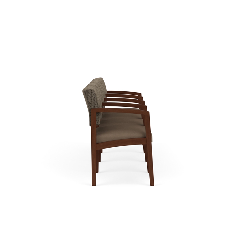 Lenox Wood Reception 4-Seat Tandem Seating / Walnut Wood / Brown / Brown