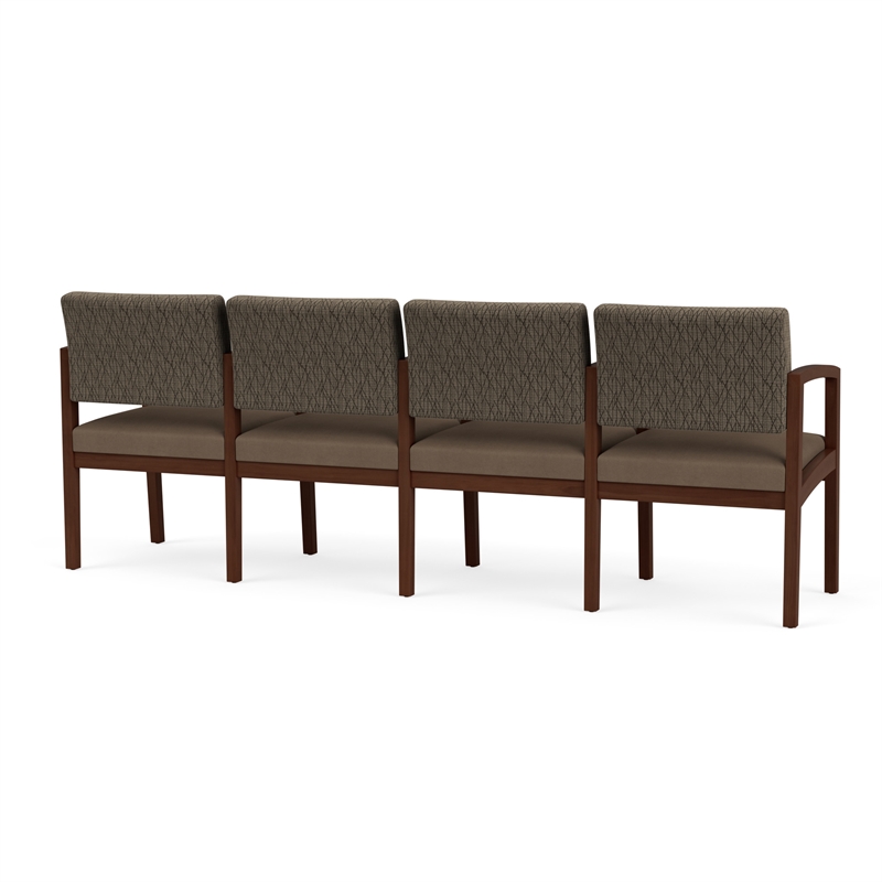 Lenox Wood Reception 4-Seat Tandem Seating / Walnut Wood / Brown / Brown
