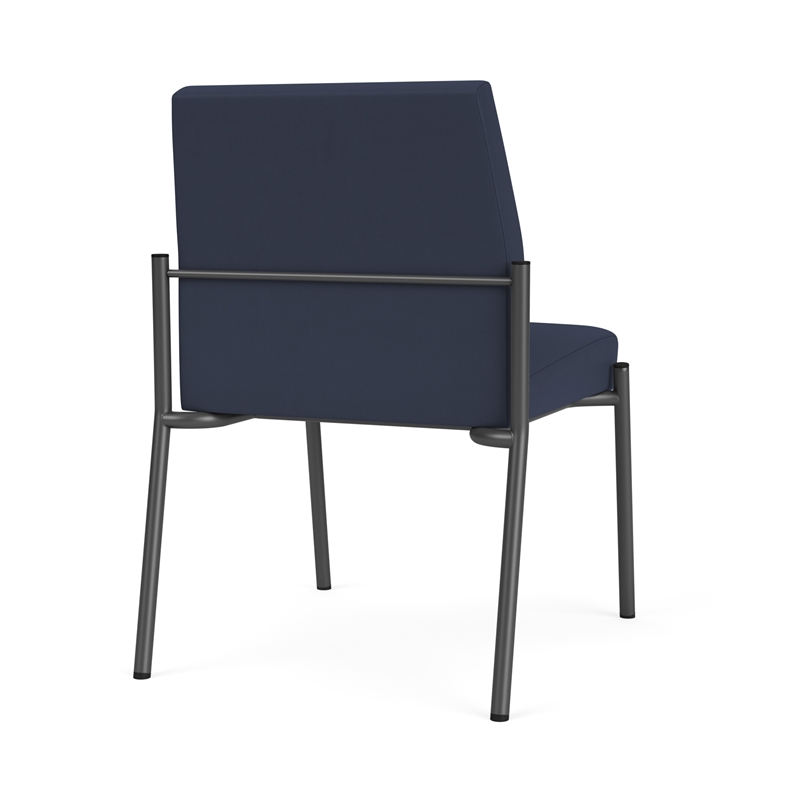Mystic Reception Waiting Room Armless Guest Chair / Charcoal Steel / Blue
