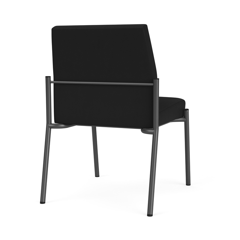 Mystic Reception Waiting Room Armless Guest Chair / Charcoal Steel / Black