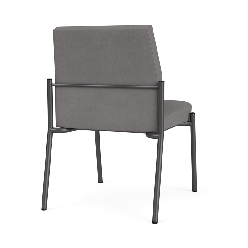 Mystic Reception Waiting Armless Guest Chair / Charcoal Steel / Light Gray