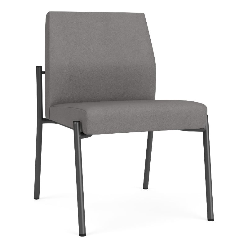 Mystic Reception Waiting Armless Guest Chair / Charcoal Steel / Light Gray