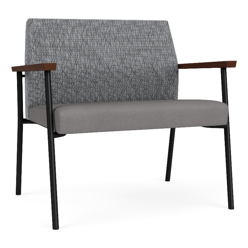 Mystic Reception Waiting Room Bariatric Chair / Black Steel / Gray / Gray