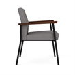 Mystic Reception Waiting Room Healthcare Guest Chair / Black Steel / Light Gray