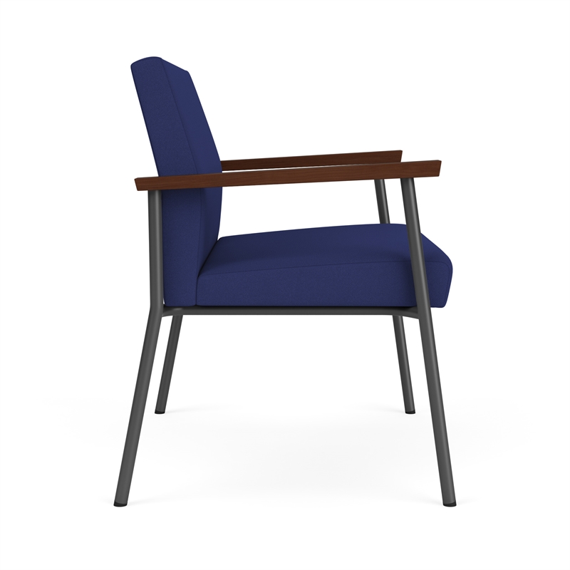Mystic Reception Waiting Room Healthcare Bariatric Chair / Charcoal Steel / Blue