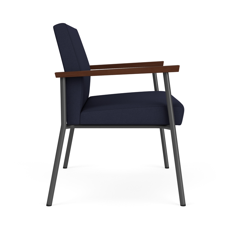 Mystic Reception Waiting Room Bariatric Chair / Charcoal Steel / Navy Blue