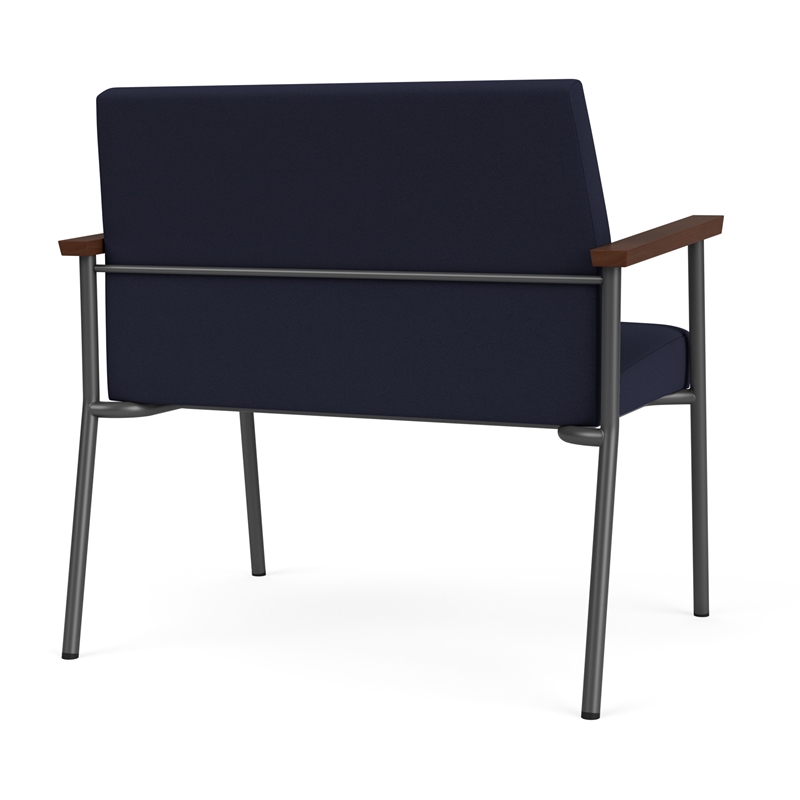 Mystic Reception Waiting Room Bariatric Chair / Charcoal Steel / Navy Blue