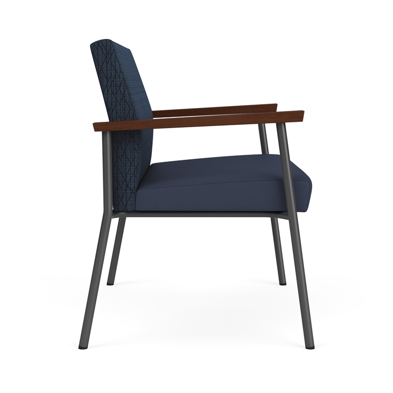 Mystic Reception Waiting Bariatric Chair / Charcoal Steel / Blue / Blue