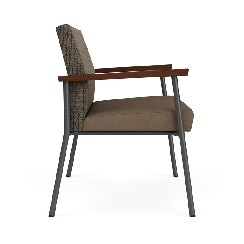 Mystic Reception Waiting Bariatric Chair / Charcoal Steel / Brown / Brown