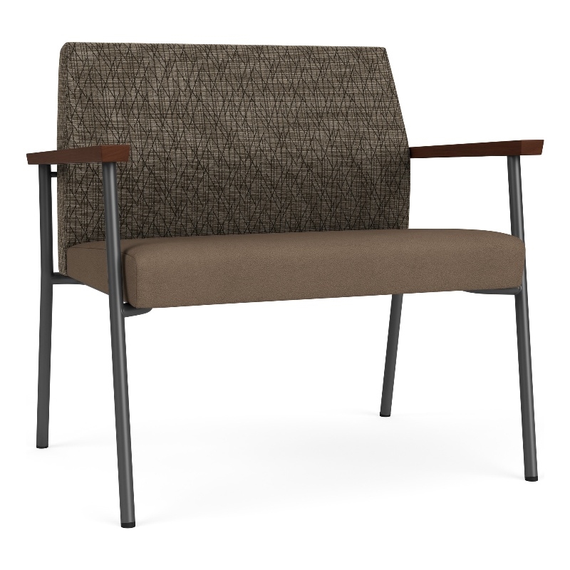 Mystic Reception Waiting Bariatric Chair / Charcoal Steel / Brown / Brown