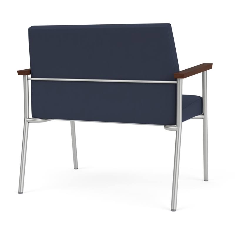 Mystic Reception Waiting Room Healthcare Bariatric Chair / Silver Steel / Blue