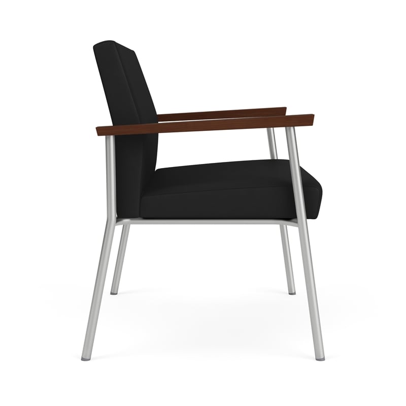 Mystic Reception Waiting Room Healthcare Bariatric Chair / Silver Steel / Black