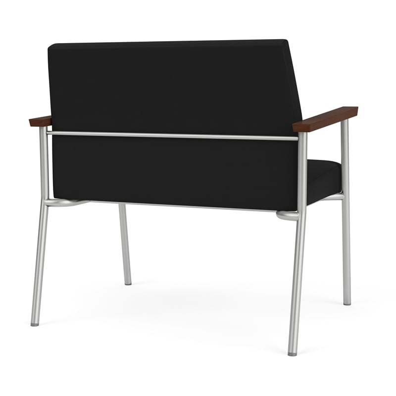 Mystic Reception Waiting Room Healthcare Bariatric Chair / Silver Steel / Black