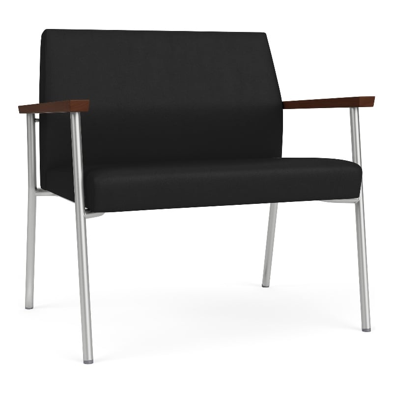 Mystic Reception Waiting Room Healthcare Bariatric Chair / Silver Steel / Black