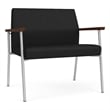 Mystic Reception Waiting Room Healthcare Bariatric Chair / Silver Steel / Black