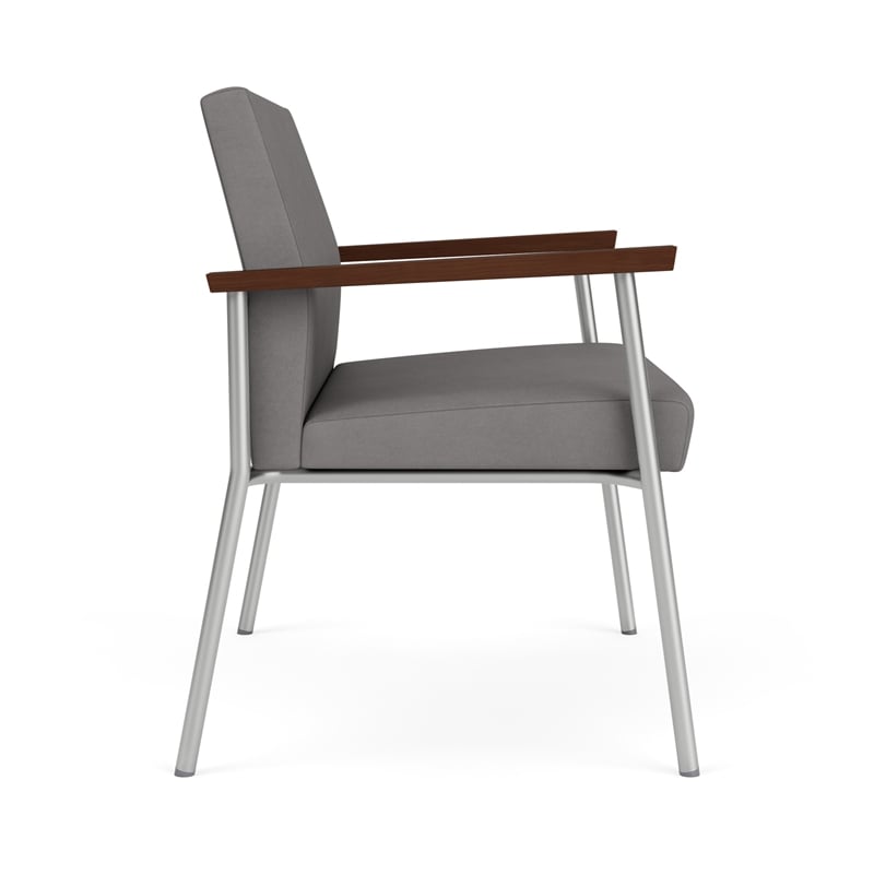 Mystic Reception Waiting Room Bariatric Chair / Silver Steel / Light Gray