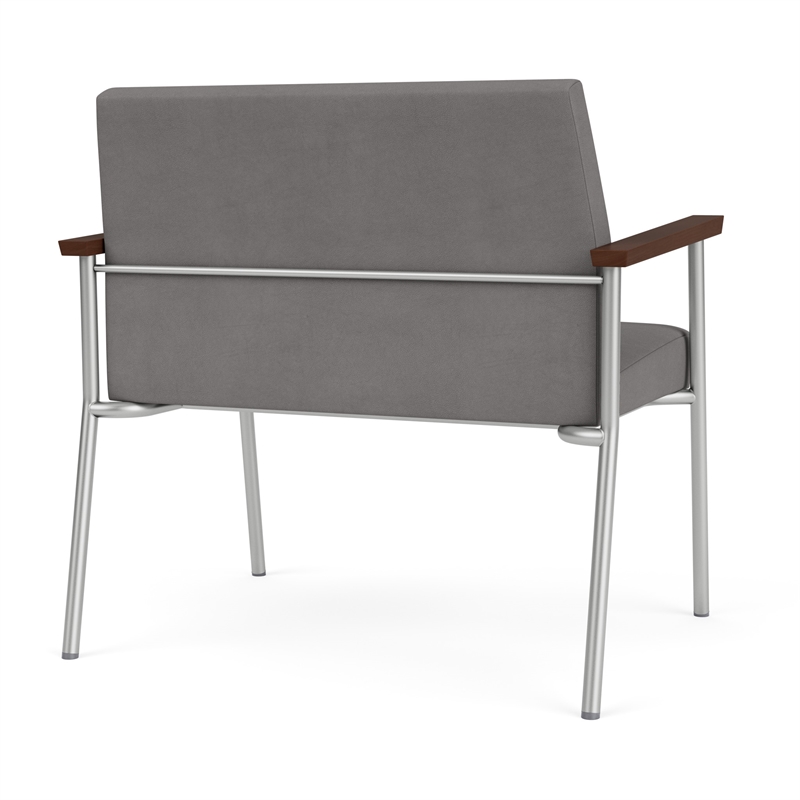 Mystic Reception Waiting Room Bariatric Chair / Silver Steel / Light Gray