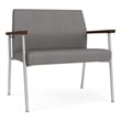 Mystic Reception Waiting Room Bariatric Chair / Silver Steel / Light Gray
