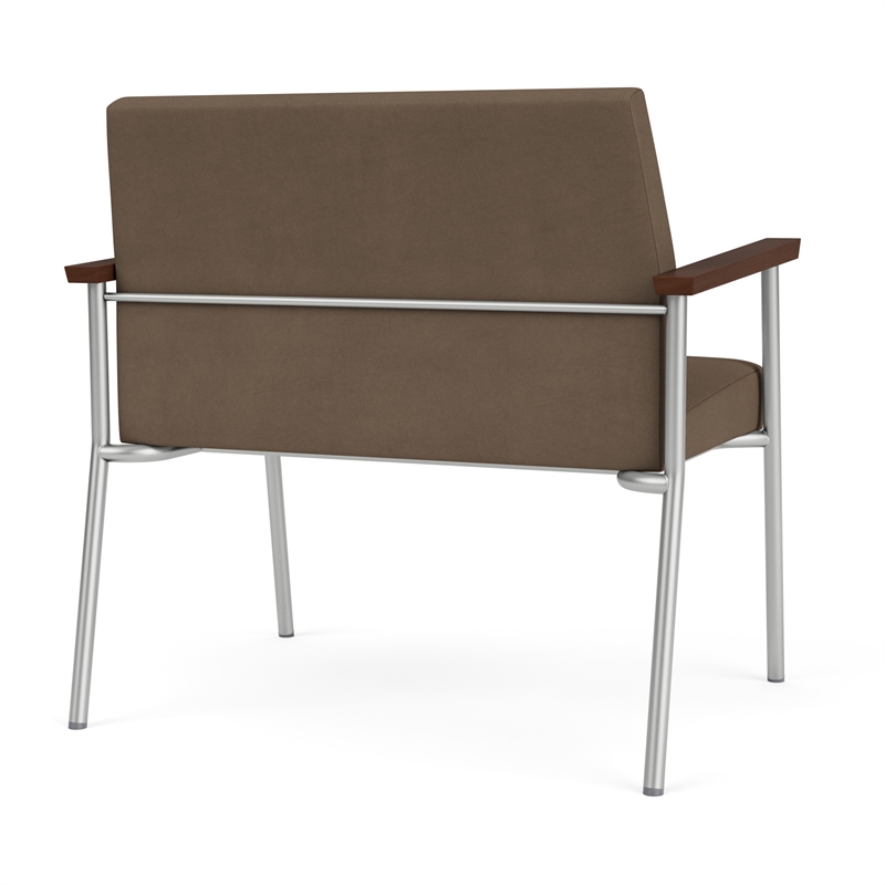 Mystic Reception Waiting Room Healthcare Bariatric Chair / Silver Steel / Brown
