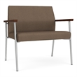 Mystic Reception Waiting Room Healthcare Bariatric Chair / Silver Steel / Brown
