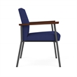 Mystic Reception Waiting Room Healthcare Guest Chair / Charcoal Steel / Blue