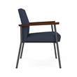 Mystic Reception Waiting Room Oversize Guest Chair / Charcoal Steel / Blue