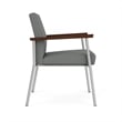 Mystic Reception Waiting Room Healthcare Guest Chair / Silver Steel / Light Gray