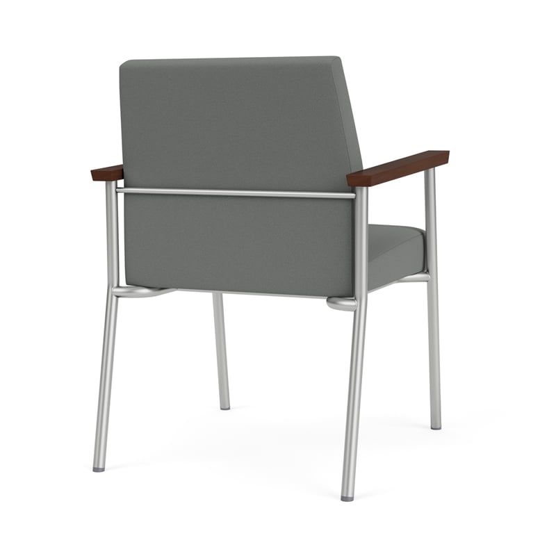 Mystic Reception Waiting Room Healthcare Guest Chair / Silver Steel / Light Gray