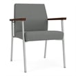 Mystic Reception Waiting Room Healthcare Guest Chair / Silver Steel / Light Gray