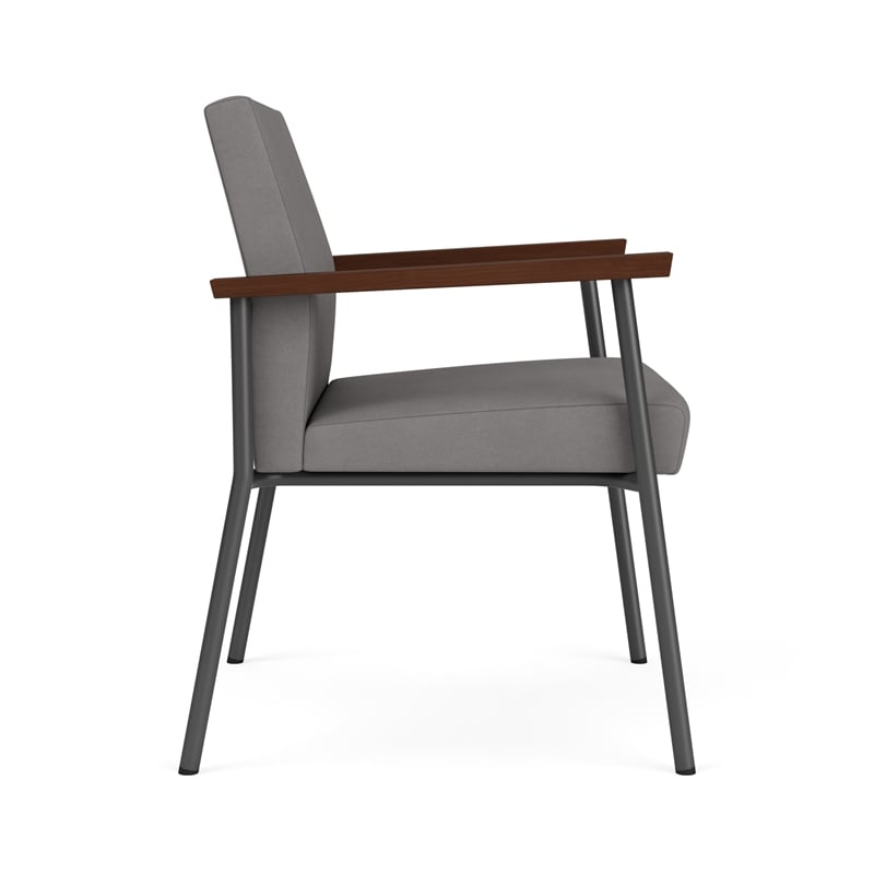 Mystic Reception Waiting Oversize Guest Chair / Charcoal Steel / Light Gray
