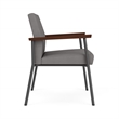 Mystic Reception Waiting Oversize Guest Chair / Charcoal Steel / Light Gray