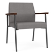 Mystic Reception Waiting Oversize Guest Chair / Charcoal Steel / Light Gray