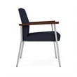 Mystic Reception Waiting Room Healthcare Guest Chair / Silver Steel / Navy Blue