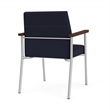 Mystic Reception Waiting Room Healthcare Guest Chair / Silver Steel / Navy Blue