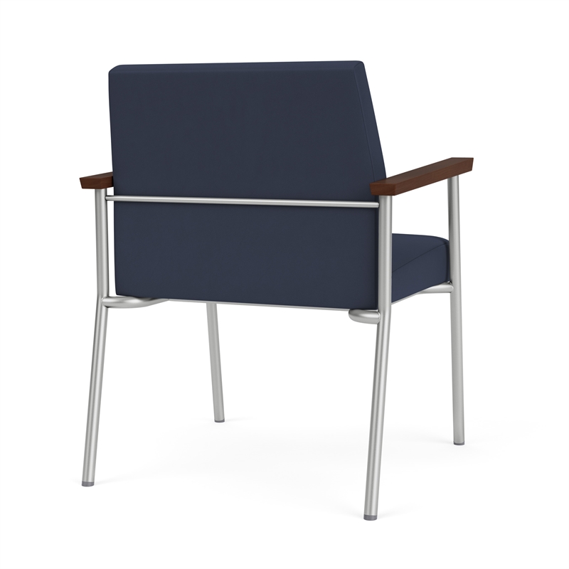 Mystic Reception Waiting Room Oversize Guest Chair / Silver Steel / Blue