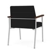 Mystic Reception Waiting Room Oversize Guest Chair / Silver Steel / Black
