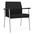 Mystic Reception Waiting Room Oversize Guest Chair / Silver Steel / Black
