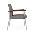 Mystic Reception Waiting Oversize Guest Chair / Silver Steel / Light Gray