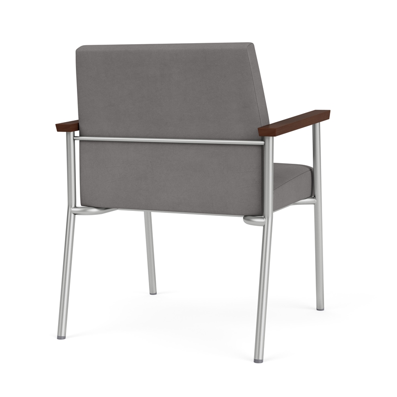 Mystic Reception Waiting Oversize Guest Chair / Silver Steel / Light Gray