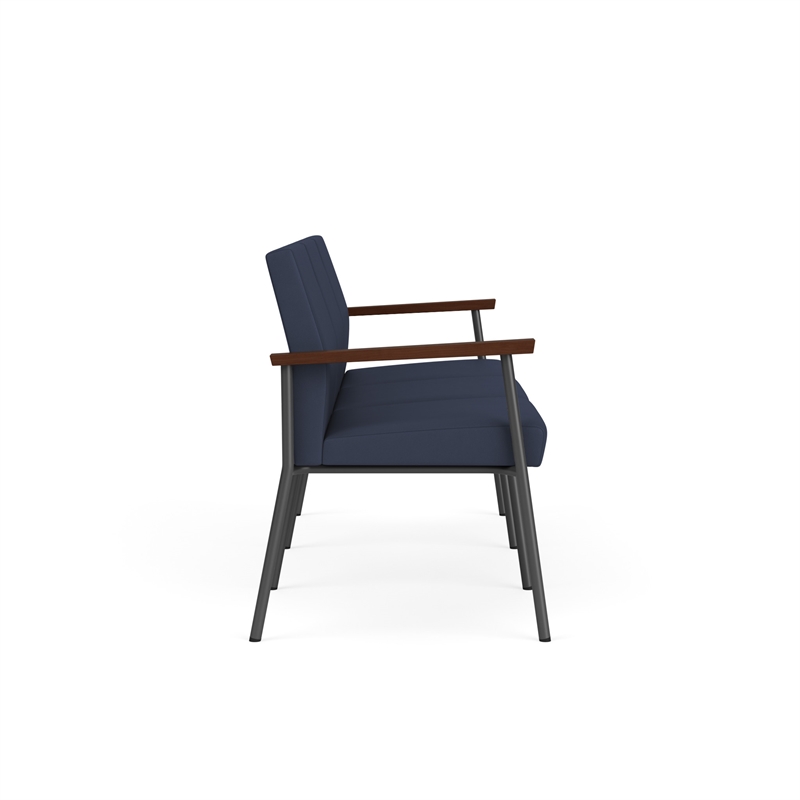 Mystic Reception Waiting 3-Seat Tandem Seating / Charcoal Steel / Blue