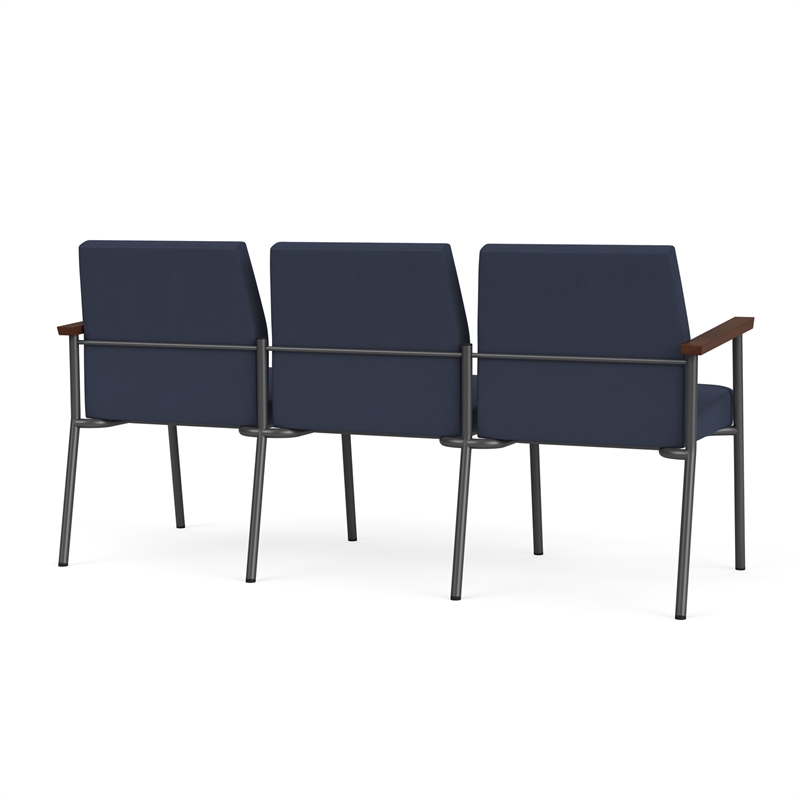 Mystic Reception Waiting 3-Seat Tandem Seating / Charcoal Steel / Blue