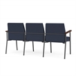 Mystic Reception Waiting 3-Seat Tandem Seating / Charcoal Steel / Blue