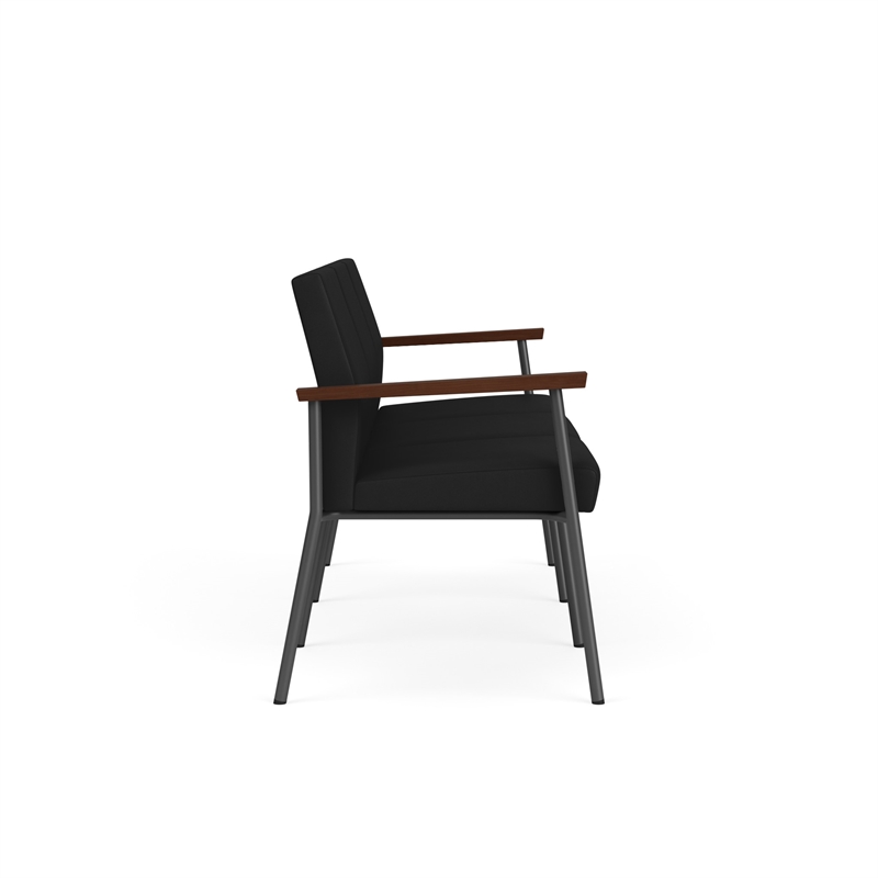 Mystic Reception Waiting 3-Seat Tandem Seating / Charcoal Steel / Black