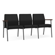 Mystic Reception Waiting 3-Seat Tandem Seating / Charcoal Steel / Black