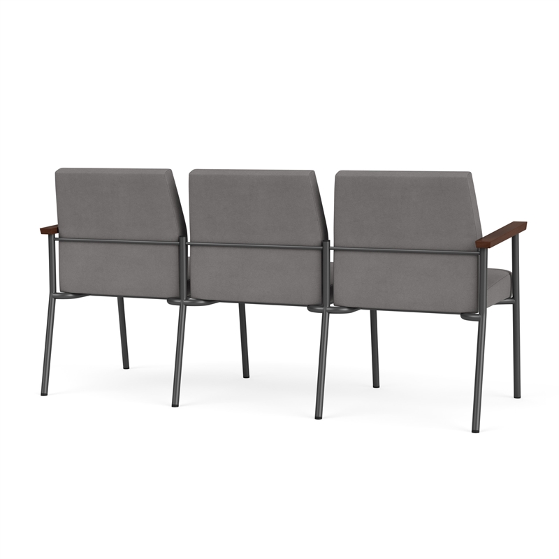 Mystic Reception Waiting 3-Seat Tandem Seating / Charcoal Steel / Light Gray