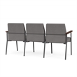 Mystic Reception Waiting 3-Seat Tandem Seating / Charcoal Steel / Light Gray