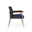 Mystic Reception Waiting Room Steel Tandem Seating / Silver Steel / Blue