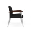 Mystic Reception Waiting Room Steel Tandem Seating / Silver Steel / Black