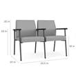 Mystic Reception Waiting Room Steel Tandem Seating / Silver Steel / Black